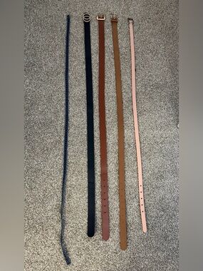 Classic Slim Belt Set in Black, Brown, Tan & Light Pink